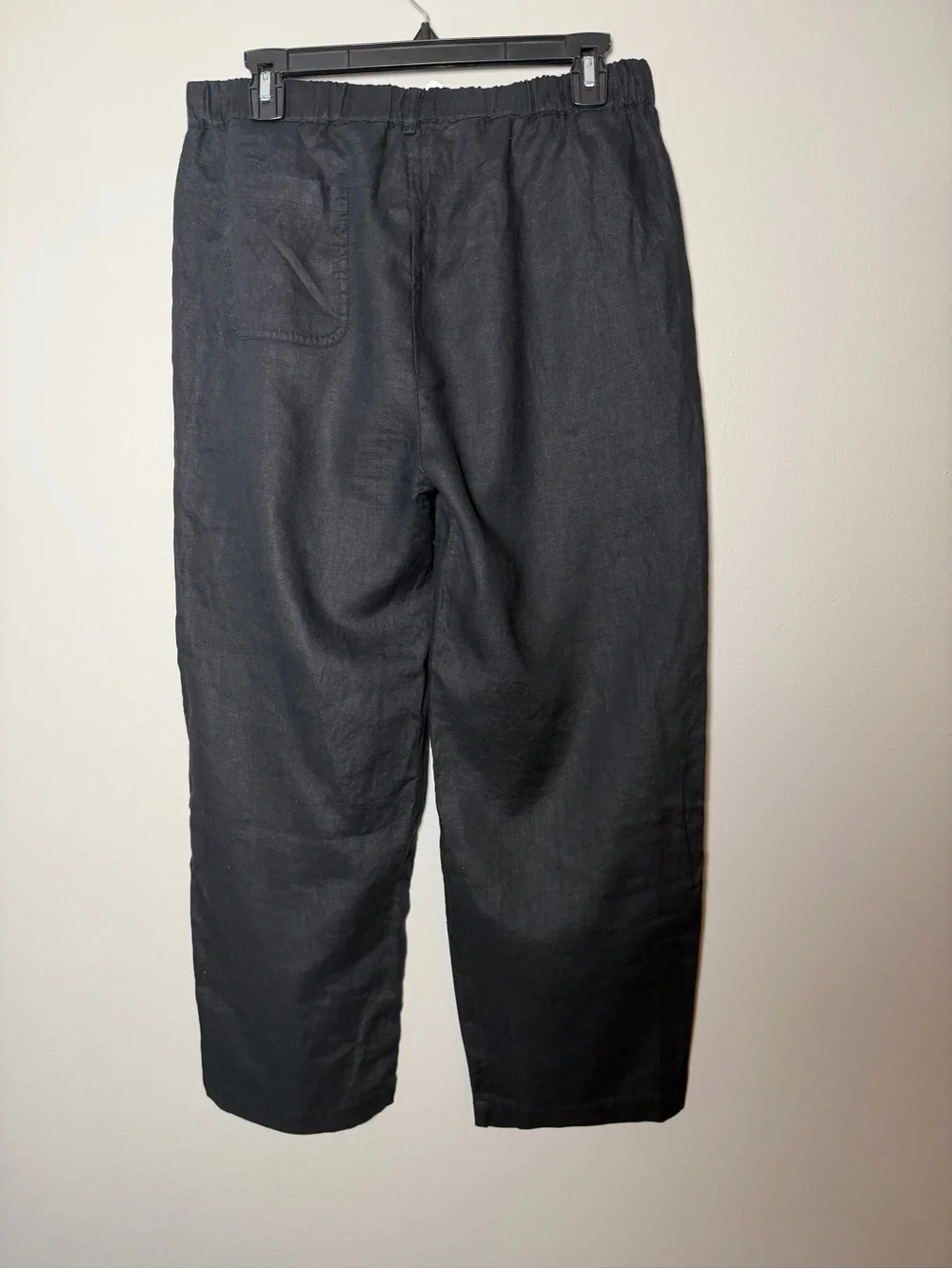 Quince 100% European Linen Pants Black Medium Wide Leg